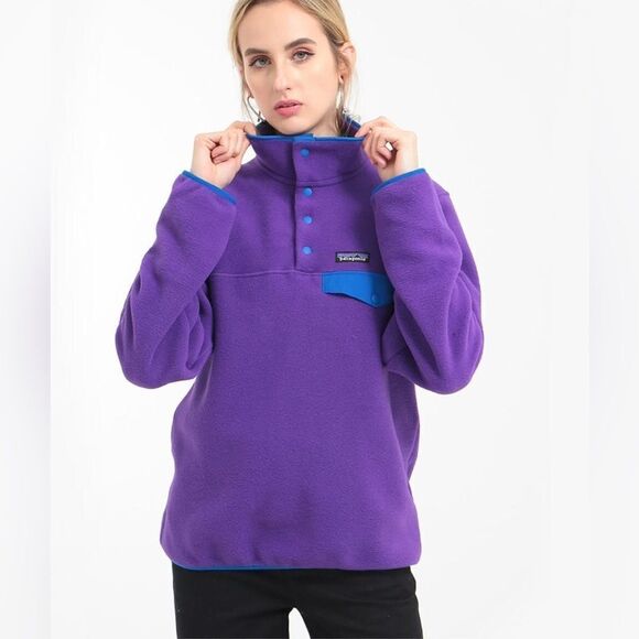 Patagonia Jackets & Blazers - Patagonia Purple Snap Pullover Lightweight Sweater Small